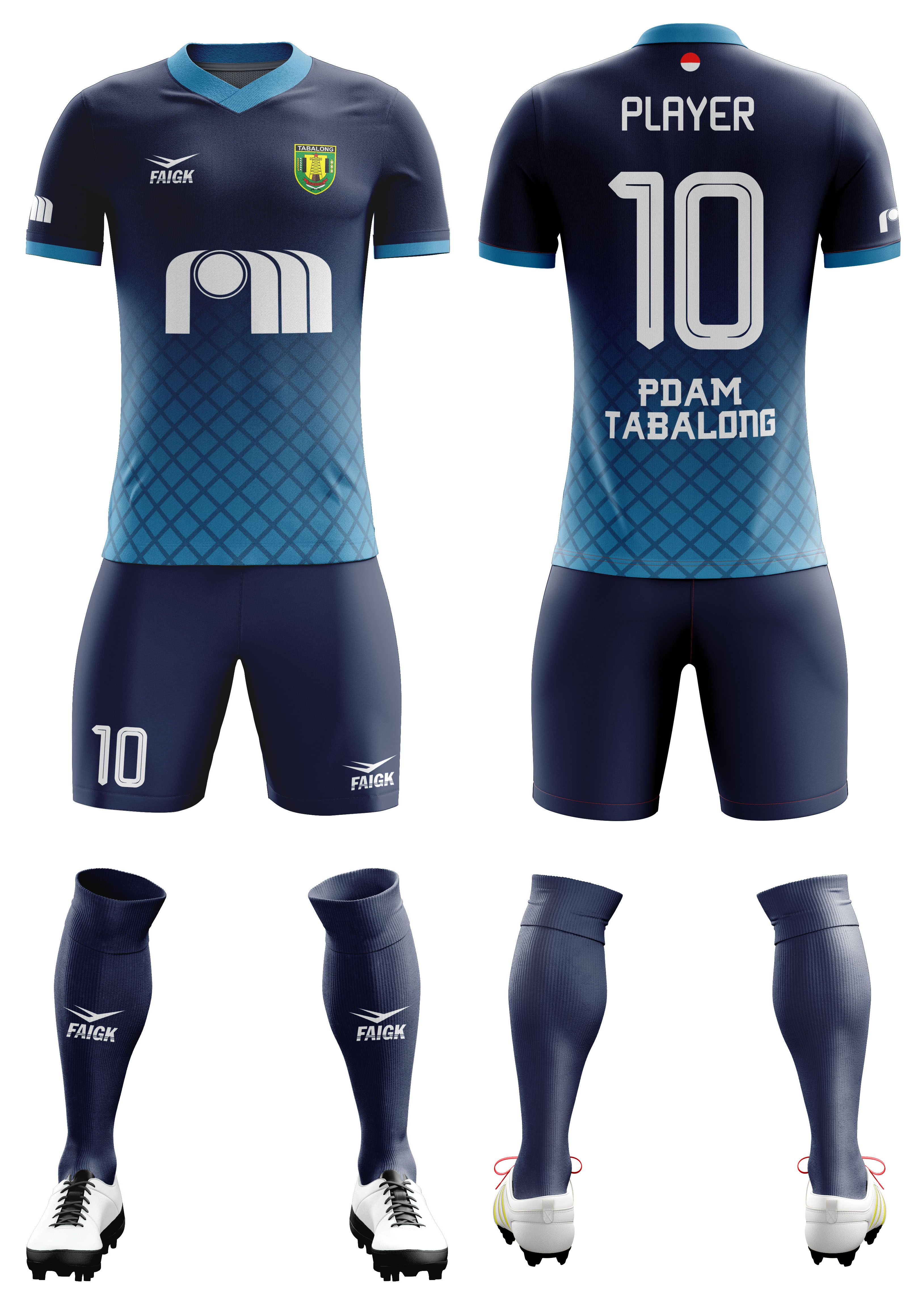 Detail Desain Jersey Biru Nomer 8