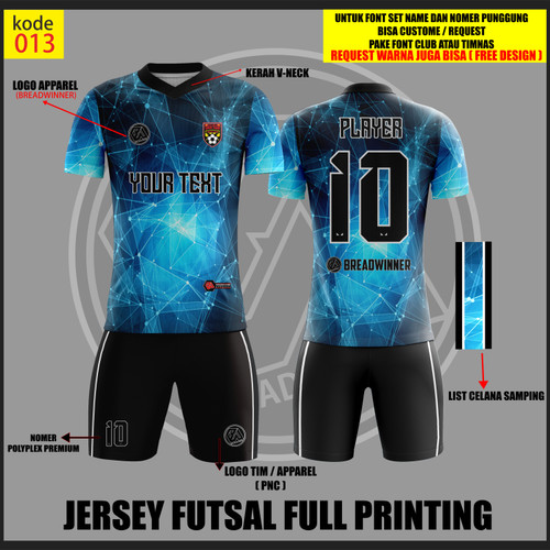 Detail Desain Jersey Futsal Full Printing Nomer 40