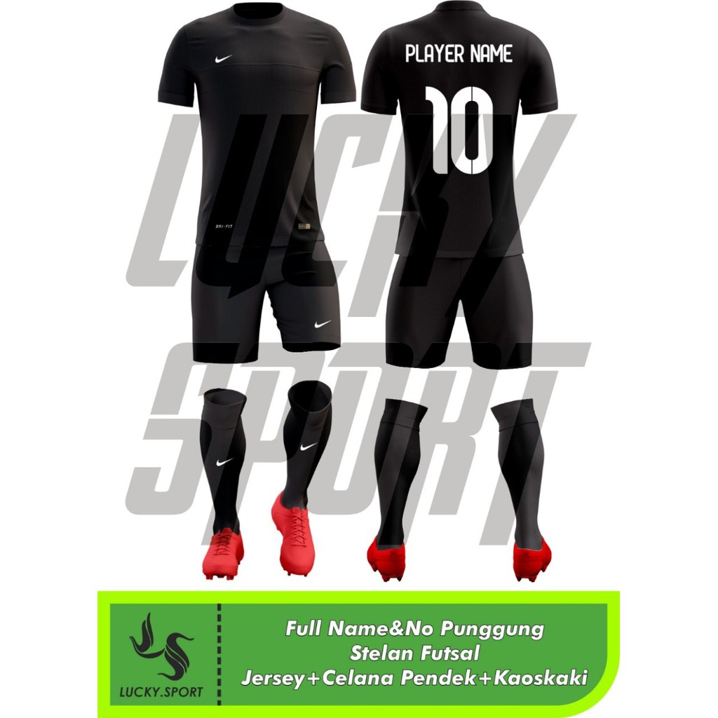 Detail Desain Jersey Futsal Hitam Polos Nomer 9