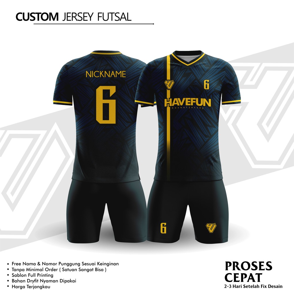 Detail Desain Jersey Futsal Simple Elegan Nomer 12