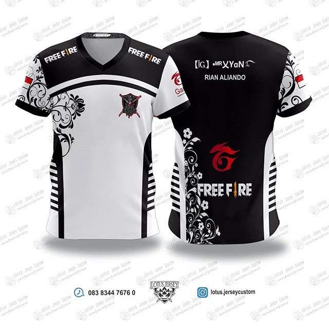 Detail Desain Jersey Gaming Nomer 23