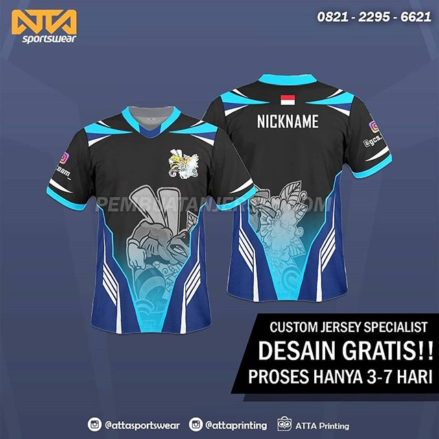 Detail Desain Jersey Gaming Nomer 6