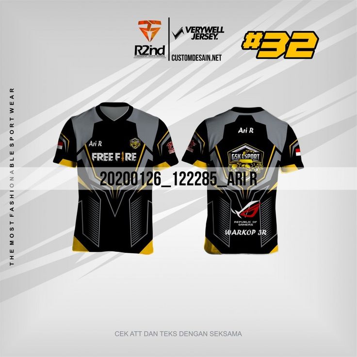 Detail Desain Jersey Gaming Nomer 54