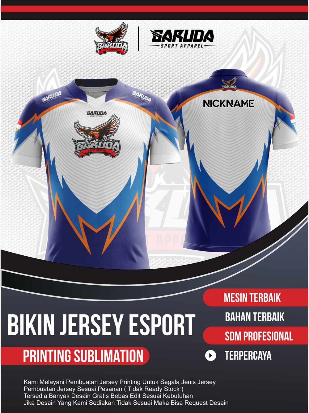 Detail Desain Jersey Gaming Polos Nomer 17