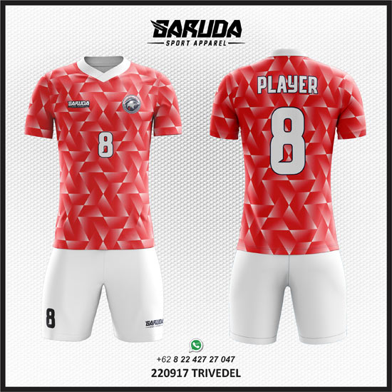 Detail Desain Jersey Merah Polos Nomer 9