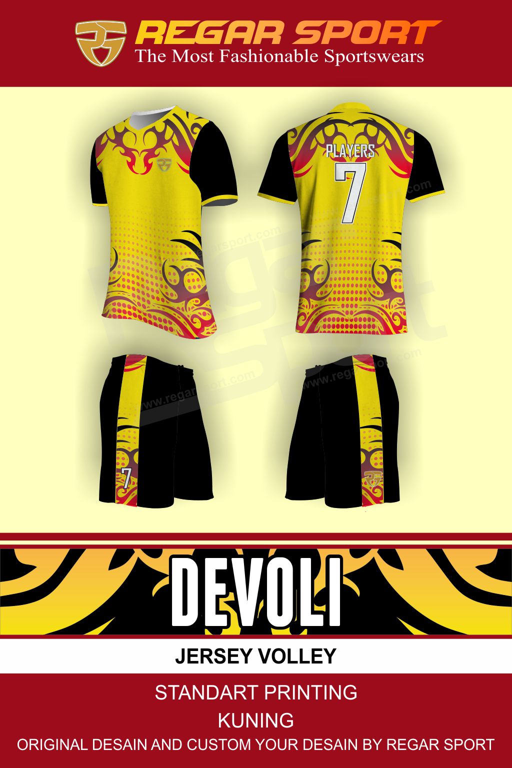 Detail Desain Jersey Voli Nomer 16