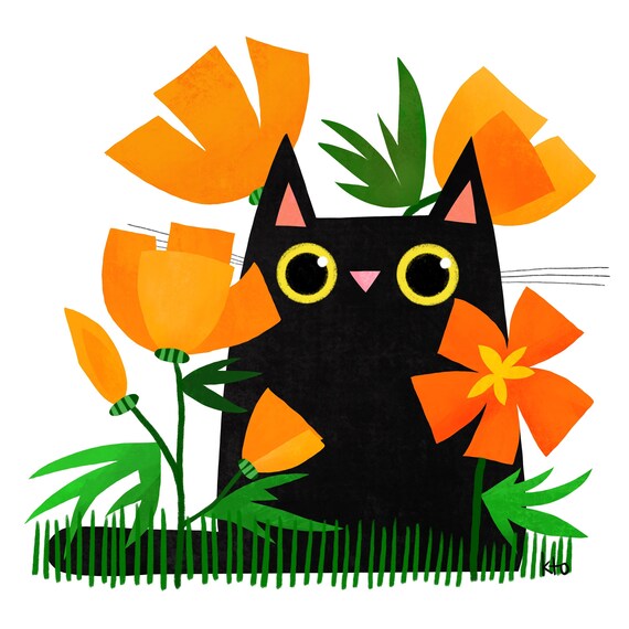 Detail Flower Cat Art Nomer 2