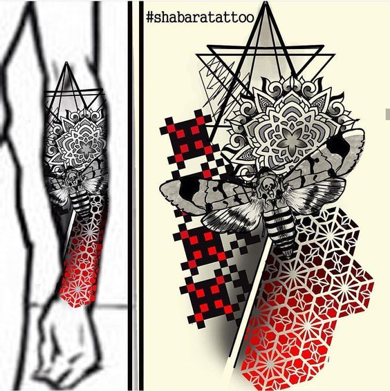 Detail Geometrische Muster Tattoo Nomer 17