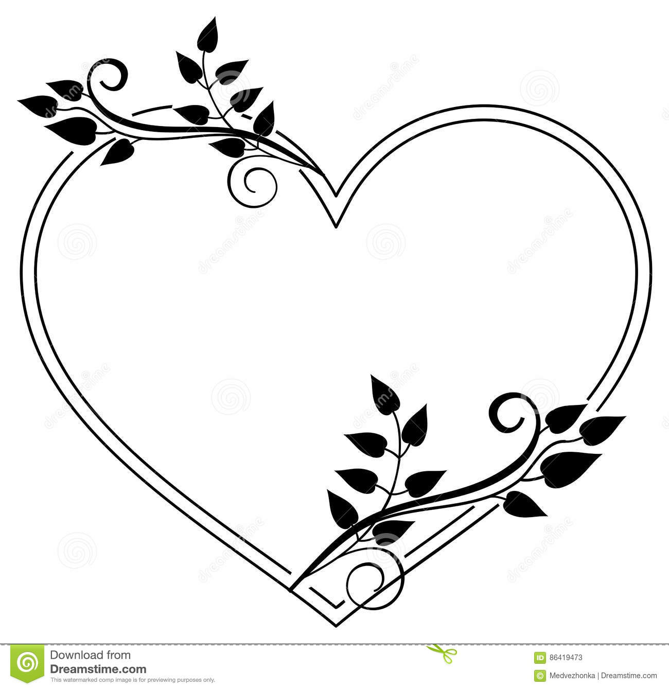 Detail Heart Clipart Black And White Nomer 32
