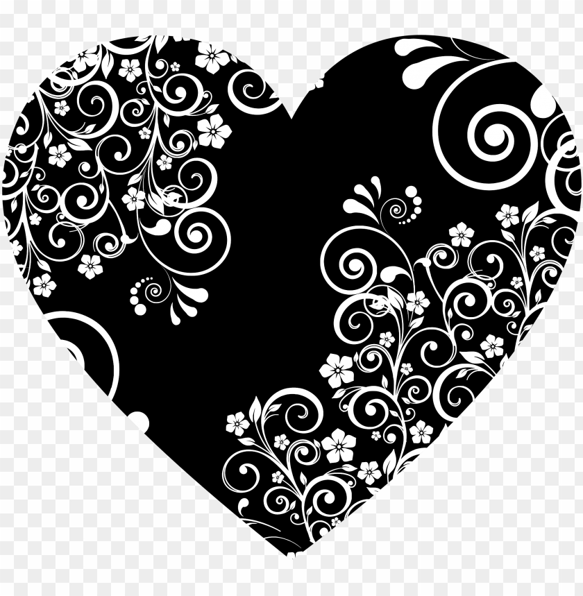 Detail Heart Clipart Black And White Nomer 51