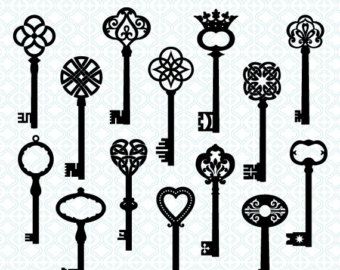 Detail Heart Skeleton Key Clipart Nomer 23