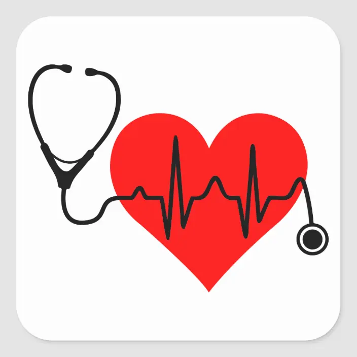Detail Heart Stethoscope Sticker Nomer 17