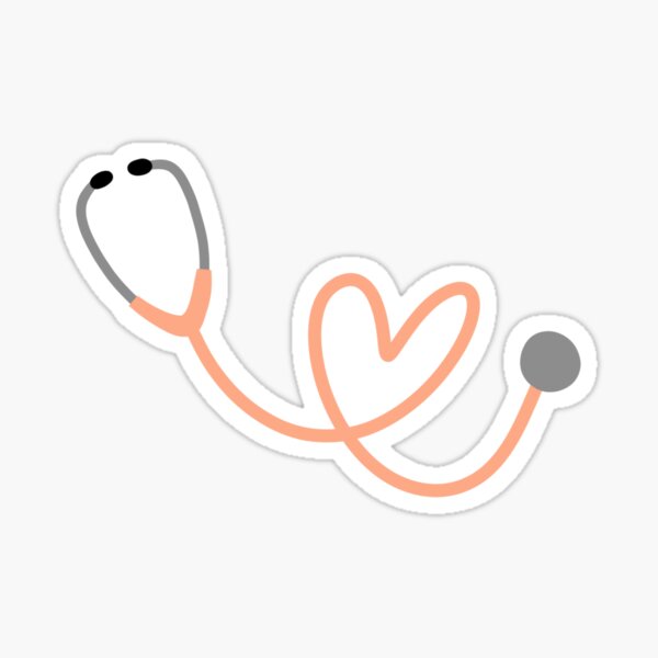 Detail Heart Stethoscope Sticker Nomer 5