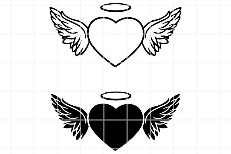 Heart With Angel Wings Clipart - KibrisPDR