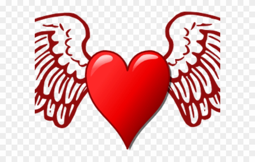 Detail Heart With Angel Wings Clipart Nomer 11