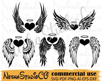 Detail Heart With Angel Wings Clipart Nomer 16