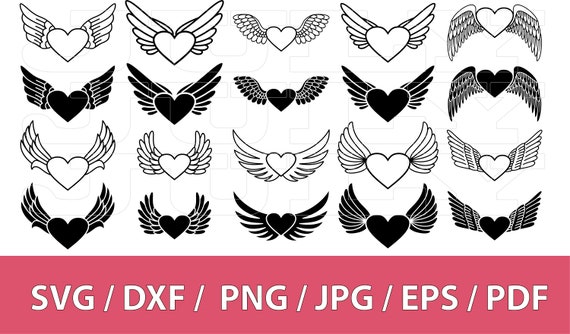 Detail Heart With Angel Wings Clipart Nomer 17