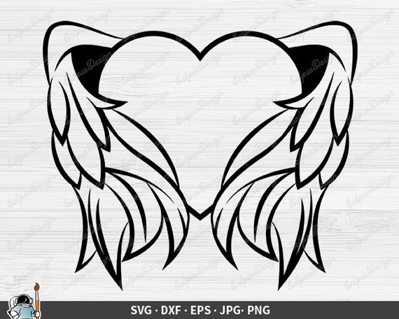 Detail Heart With Angel Wings Clipart Nomer 25