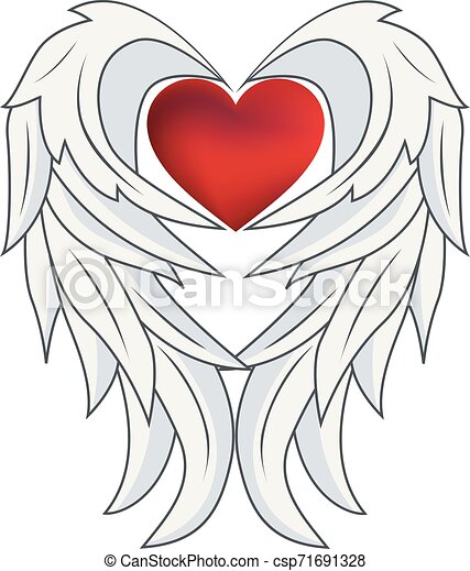 Detail Heart With Angel Wings Clipart Nomer 26