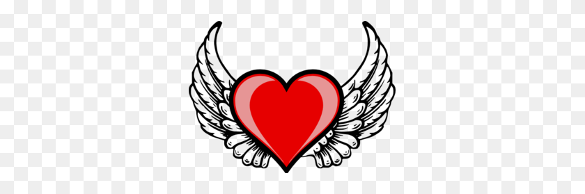 Detail Heart With Angel Wings Clipart Nomer 37