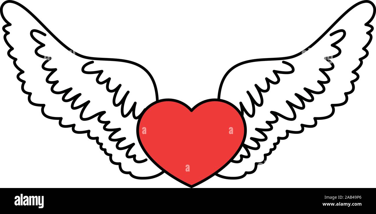 Detail Heart With Angel Wings Clipart Nomer 41