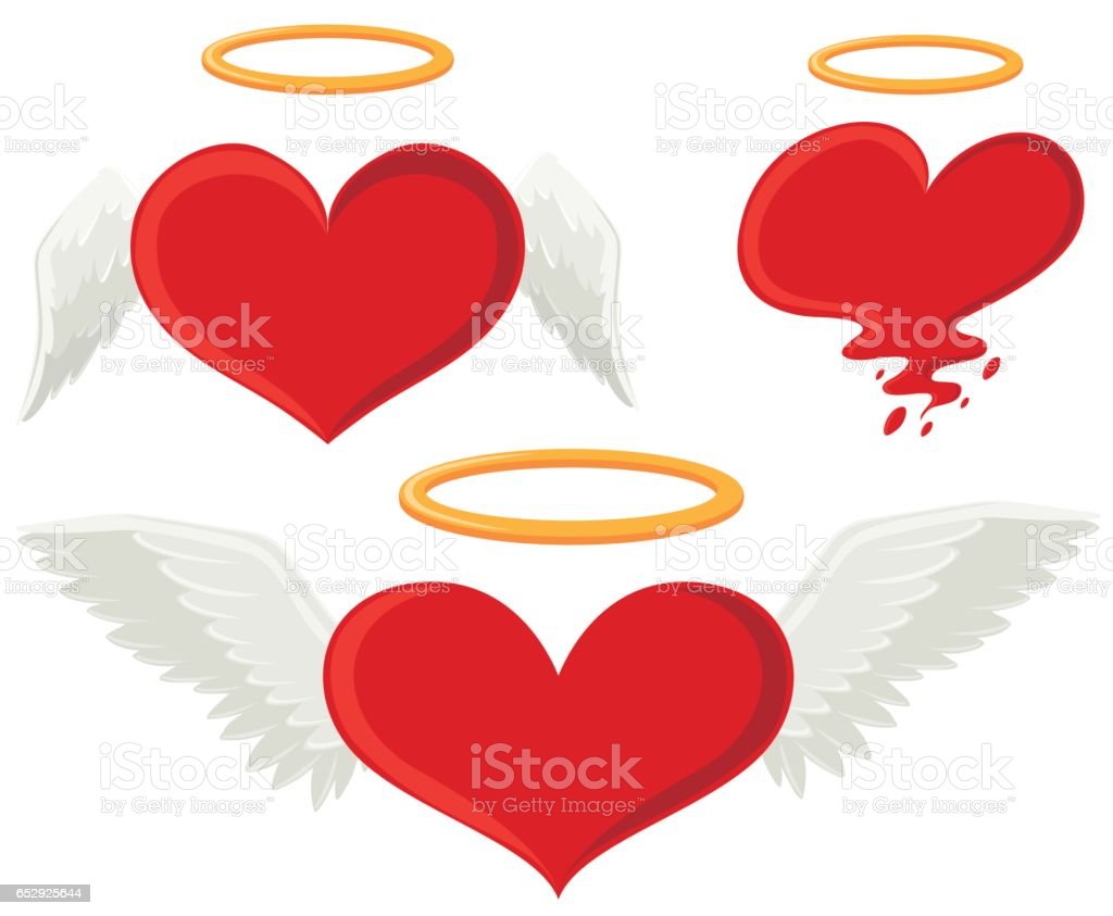 Detail Heart With Angel Wings Clipart Nomer 44
