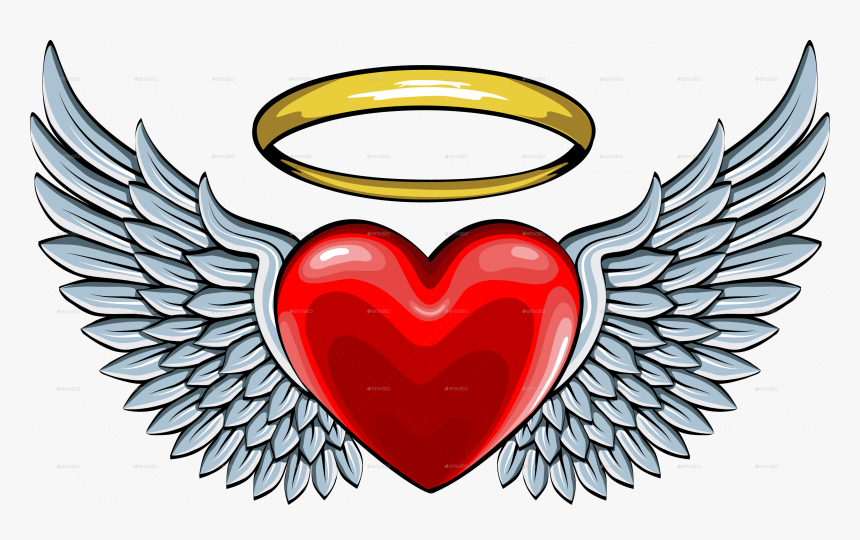 Detail Heart With Angel Wings Clipart Nomer 7