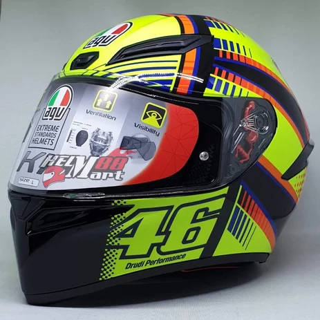 Detail Helm Full Face Valentino Rossi Nomer 33