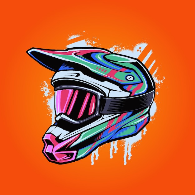 Detail Helm Motocross Vector Nomer 40