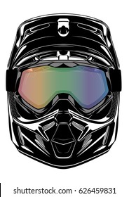 Detail Helm Motocross Vector Nomer 6