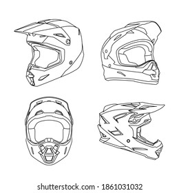 Detail Helm Motocross Vector Nomer 49