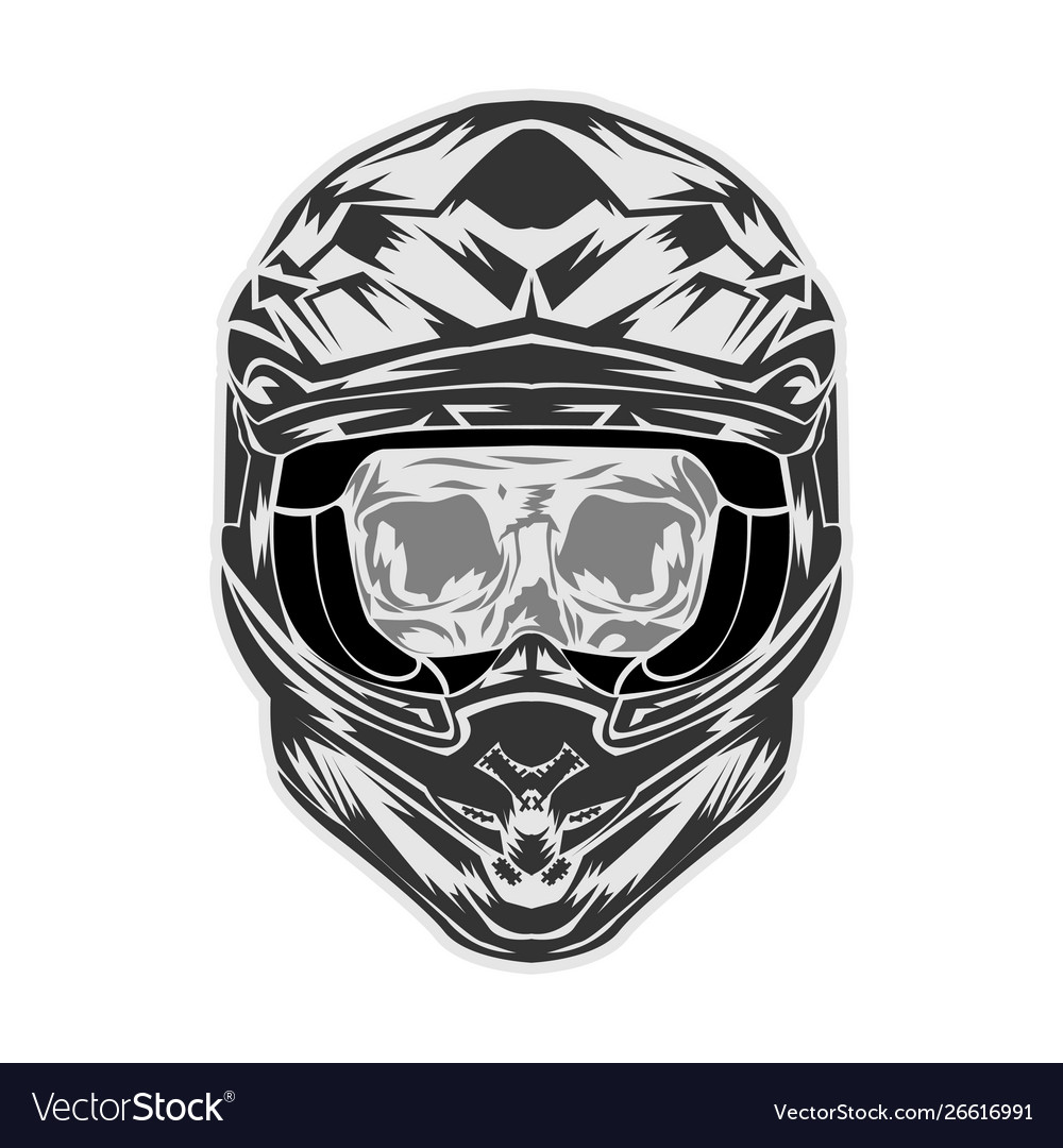 Detail Helm Motocross Vector Nomer 7