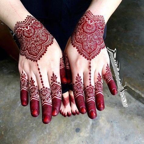 Detail Henna Tangan Warna Merah Nomer 17