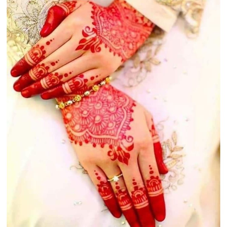 Detail Henna Tangan Warna Merah Nomer 18