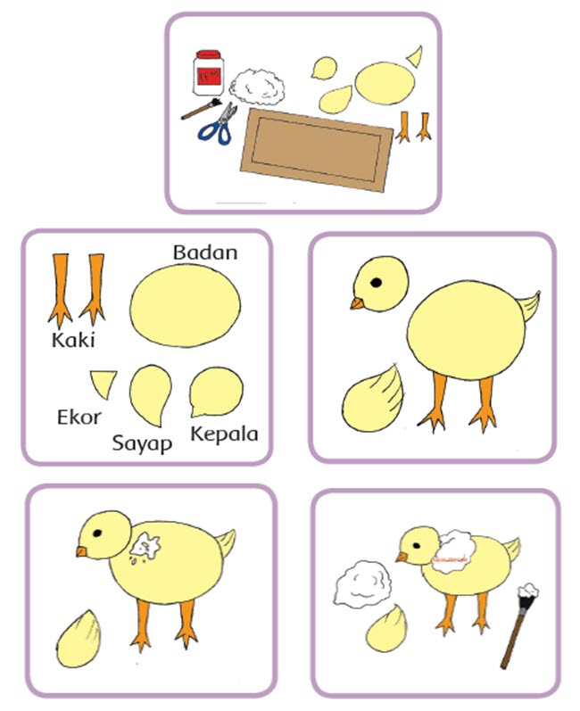 Detail Hiasan Anak Ayam Dari Kertas Warna Nomer 14