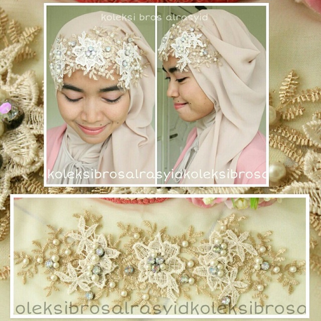 Detail Hiasan Jilbab Pengantin Nomer 2