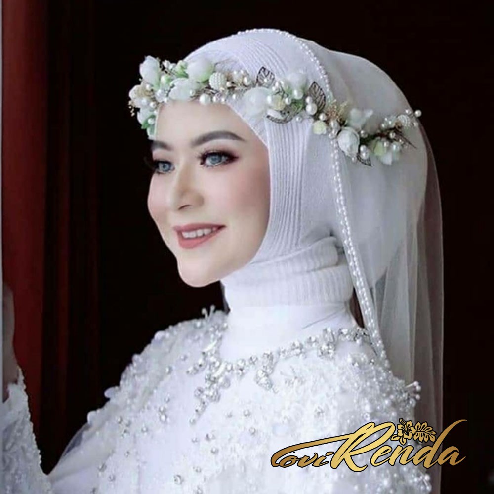 Detail Hiasan Jilbab Pengantin Nomer 9