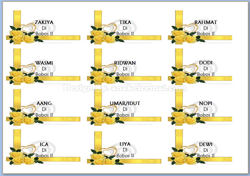 Detail Hiasan Label Undangan Nomer 12