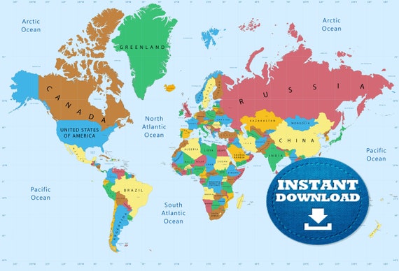 Detail High Resolution World Map Nomer 19