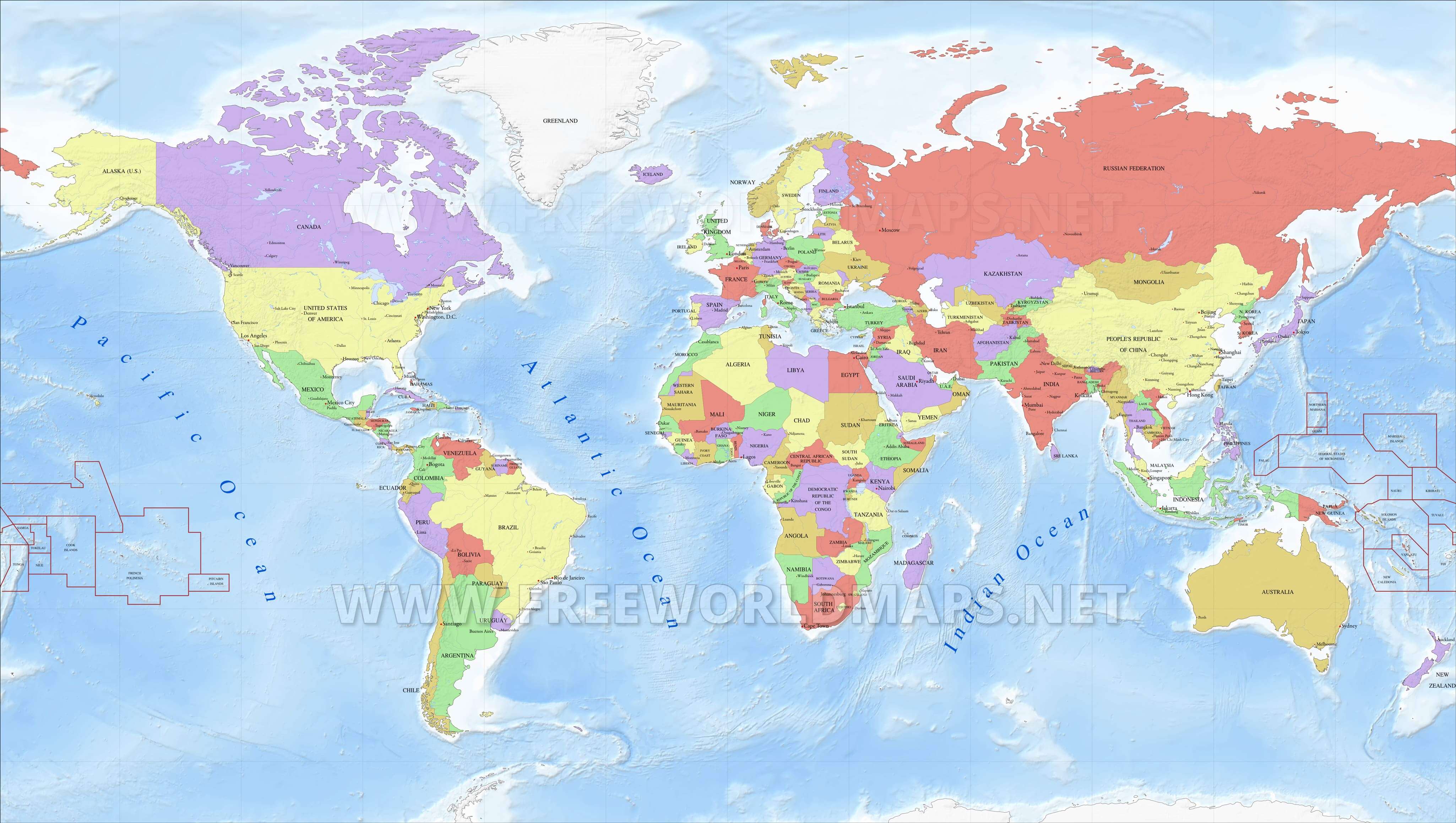 Detail High Resolution World Map Nomer 34