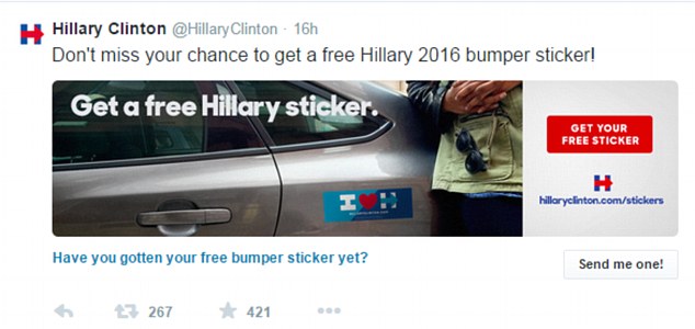 Detail Hillary Clinton 2016 Bumper Sticker Free Nomer 48