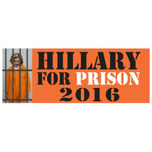 Detail Hillary Clinton For Prison Bumper Sticker Nomer 2