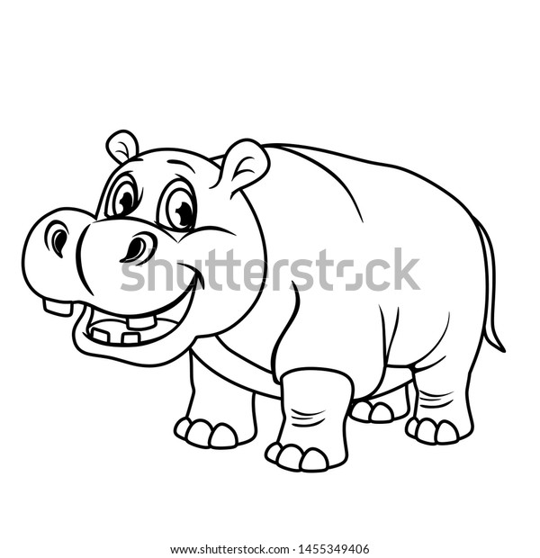 Detail Hippo Clipart Black And White Nomer 10