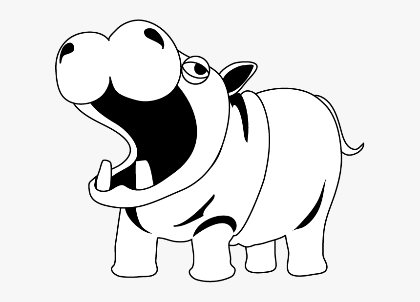 Detail Hippo Clipart Black And White Nomer 13