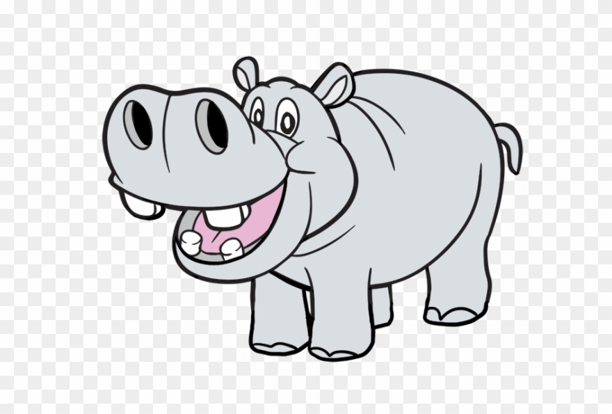 Detail Hippo Clipart Black And White Nomer 17