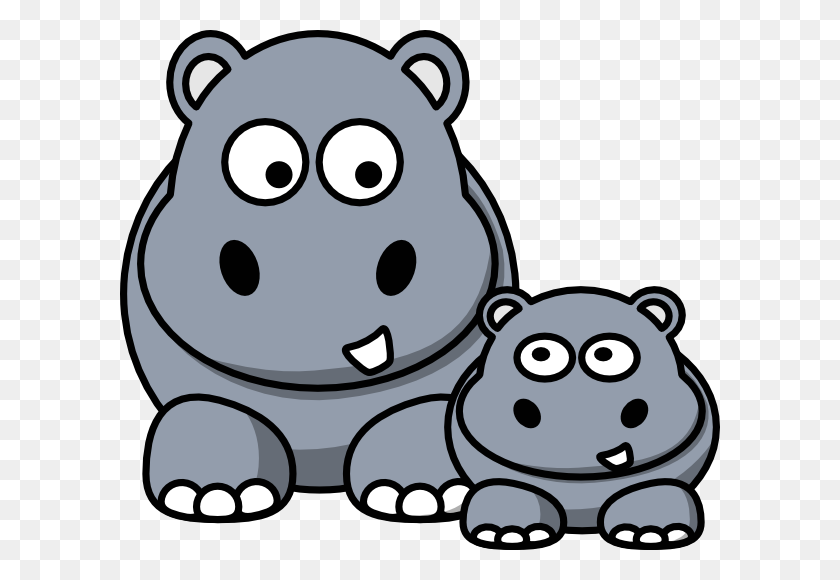 Detail Hippo Clipart Black And White Nomer 20