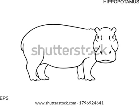 Detail Hippo Clipart Black And White Nomer 29