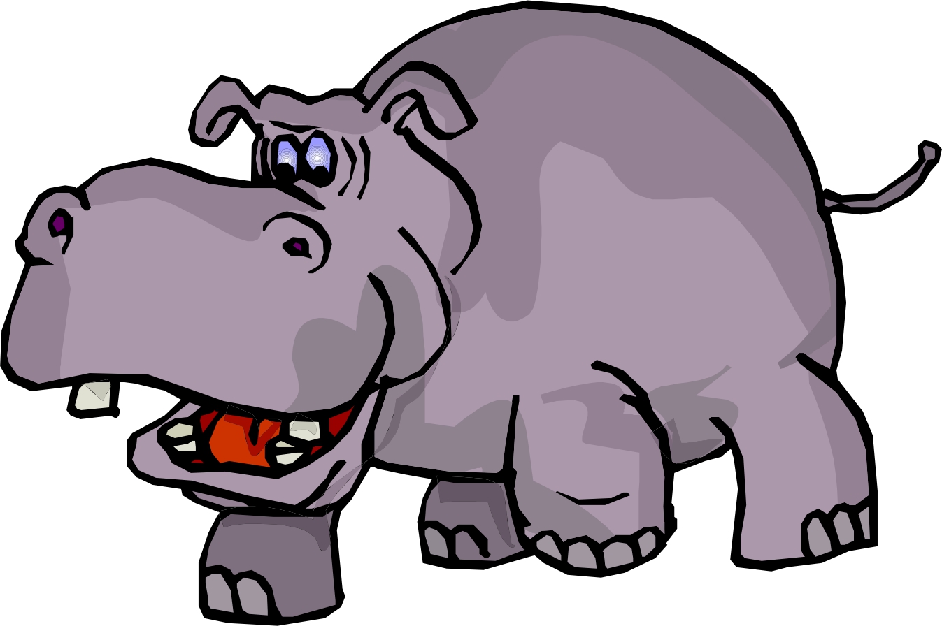 Detail Hippo Clipart Black And White Nomer 33