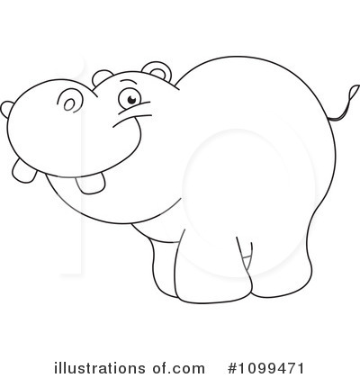 Detail Hippo Clipart Black And White Nomer 36