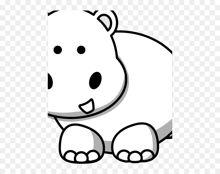 Detail Hippo Clipart Black And White Nomer 41